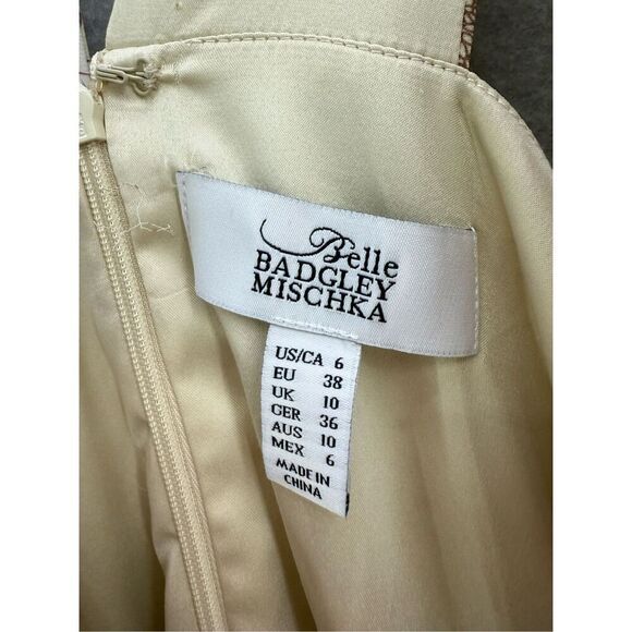 Belle Bagley Mischka Womens Cream Lilac Floral Halter Hi-Low Maxi Dress Size 6 - Picture 7 of 14